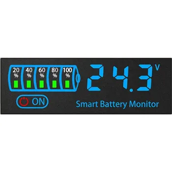 Měřič Elektroweb Modrý měřič baterie 7V-55V, nastavitelný