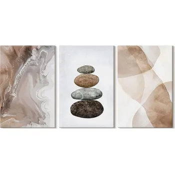 Obraz Obraz Na Plátně Sada obrazů do galerie Abstraktní pastelové tvary 3x 20x30 cm