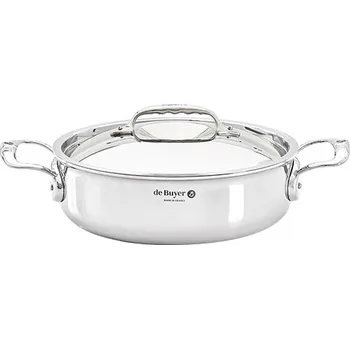 Hrnec Nerezový hrnec de Buyer 3741.28, AFFINITY, nízké okraje, poklice, objem 4,6 L, výška 7,5 cm, průměr 28 cm