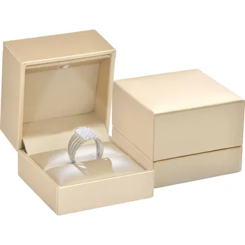 Dárková krabička JK Luxusní dárková krabička na prsten s LED osvětlením krémová ZK-2/L/A20