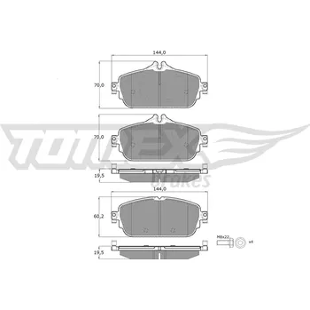Brzdová destička Sada brzdových destiček, kotoučová brzda TOMEX Brakes TX 18-74