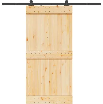 Interiérové dveře OMAXI Posuvné dveře s kováním 100 x 210 cm masivní borové dřevo 837943