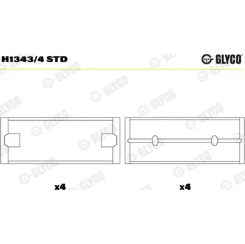 Kliková hřídel Hlavní ložiska klikového hřídele GLYCO H1343/4 STD
