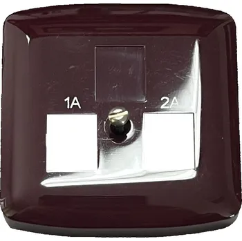 Stavebniny Kryt dvojnásobné zásuvky telefonní ABB Tango 5013A-A119R - bordó (5013A-A119 R)