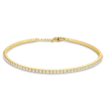 MINET Luxusní zlatý náramek s bílým zirkonem Au 585/1000