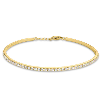 Náramek MINET Luxusní zlatý náramek s bílým zirkonem Au 585/1000