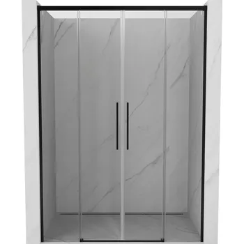 Sprchové dveře Posuvné sprchové dveře Mexen Rox 140 cm, průhledné, černé - 8C2-140-002-70-00