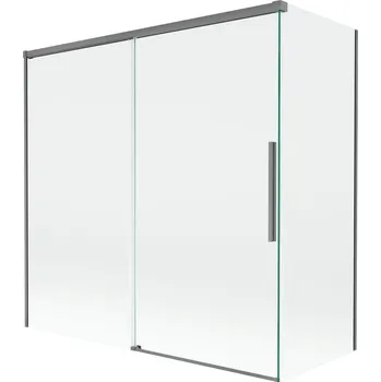 Vanová zástěna Mexen Rox 2dílná posuvná vanová zástěna 160 + 80 x 150 cm, průhledná, stříbrná - 8C9-160-080-95-00