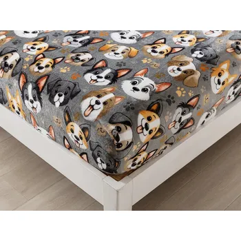 Prostěradlo XPOSE® Mikroplyšové prostěradlo DOGS Exclusive 160x200 cm, Mikroplyš + Prodloužená možnost vrácení zboží do 50 dnů