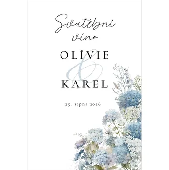 Svatební dekorace Etiketa na svatební víno 355