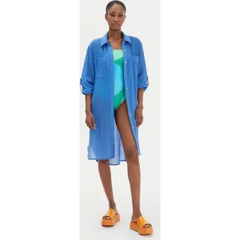 Pánská košile Seafolly Košile Crinkle 55536-CU Modrá Relaxed Fit XS