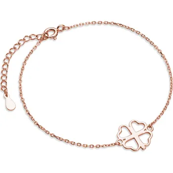 Náramek Olivie Stříbrný náramek ČTYŘLÍSTEK ROSE 7705 Ag 925; ≤1,2 g.