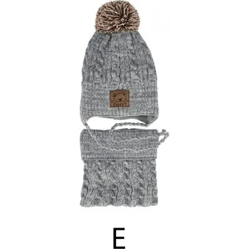 Čepice AJS Chlapecká čepice a nákrčník 48340 barva: šedá