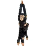 Závěsný plyšový šimpanz s mládětem 50cm