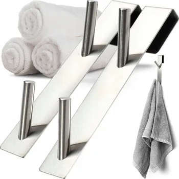 Věšák 2x KADAX HÁČEK NA DVEŘE VĚŠÁK BEZ VRTÁNÍ RUČNÍKY OBLEČENÍ DVOJITÝ