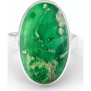 Prsten Stříbrný prsten (Ag 925/1000) se vzácným pravým variscitem QA, vel. kamene cca 25 x 16 mm (VA9084R)