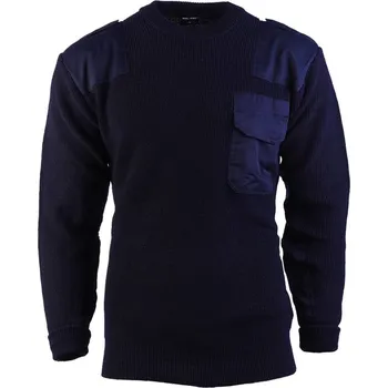 Pánský svetr MIL-TEC® Svetr BW vlněný s kapsou MODRÝ velikost: 52 + Doprava zdarma na další nákup