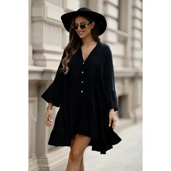 Dámské šaty Mušelínové šaty Melisa černé Velikost: UNI