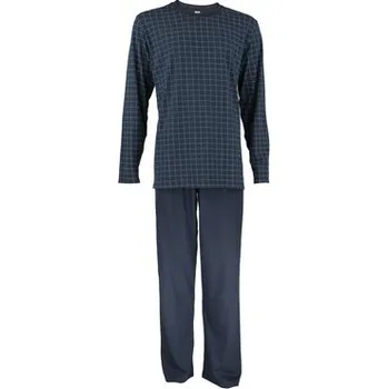 Pánské pyžamo Pleas Pánské pyžamo dlouhé tmavá modrá L (183744-803-052)