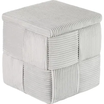 Taburet Butlers TOTEM Sedák manšestrový s úložným prostorem - sv. šedá