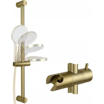 Tyč na sprchový závěs Sprchová tyč zlatá s držákem, regulace úhlu a výšky OCEL AVAPAX