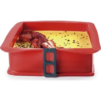 Rozkládací forma hranatá 25x25cm se skleněnou základnou - Ibili | Cukrářské potřeby