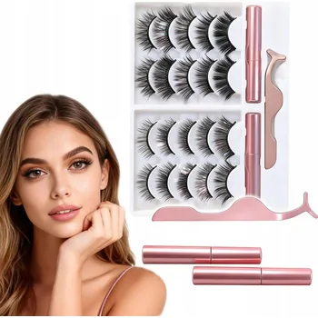 Péče o řasy a obočí Umělé Magnetické Řasy Sada 10 Párů + Pinzeta + 2 x Oční Linky