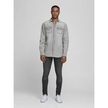 Pánská košile Jack & Jones Košile Sheridan 12138115 Šedá Slim Fit L