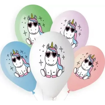 Balónek Latexový balonek jednorožec s brýlemi 33 cm