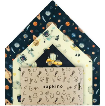 Papírový ubrousek NAPKINO Včelí voskové ubrousky - Sada 3ks (S+M+L) - Malý vesmírny stavitel