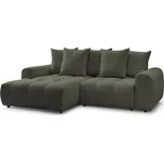 Khaki žinylková rozkládací/s úložným prostorem rohová pohovka (levý roh/s lenoškou) Roxelane – Bobochic Paris ID_1825592