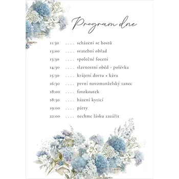 Svatební dekorace Svatební harmonogram 355