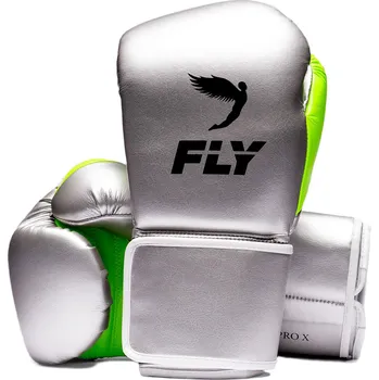 Boxerské rukavice Boxerské rukavice Fly Superloop Pro X-2 - stříbrná / neon