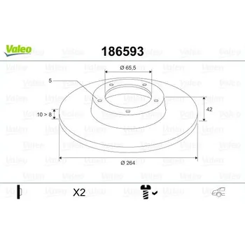 Brzdový kotouč Brzdový kotouč VALEO 186593