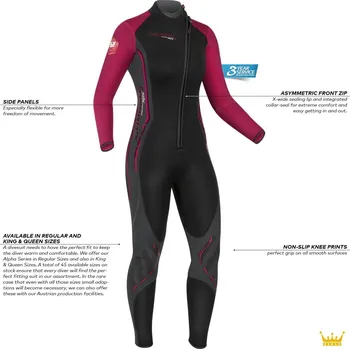 Neoprenový oblek Dámský neoprenový oblek Camaro Alpha 3 Pro 3mm, černo - červený Velikost: 38