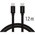 Swissten datový kabel textil, USB-C / USB-C, 1,2m, černý