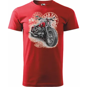 Pánské tričko ON-DESIGN Tričko pánské MOTORKA CHOPPER Velikost: XS, Barva: červená