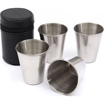 Sklenice Sada turistických skleniček 4 ks, kovové