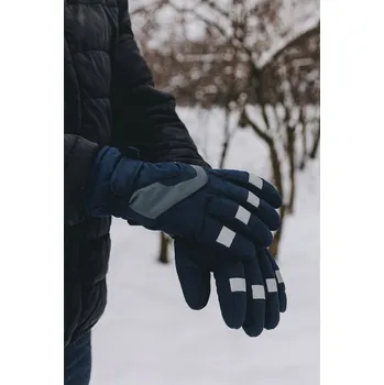 Rukavice BAZAR - Zimní rukavice - Modro šedé Velikost: XL/2XL