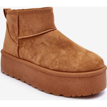 Dětská móda Kůže Sněhule Na Platformě Hnědé Corcoran 39