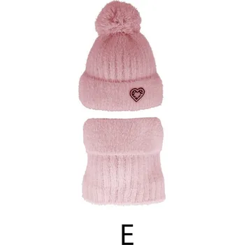 Čepice AJS Dívčí čepice a nákrčník 48322 barva: růžová