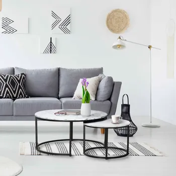 Konferenční stolek Max-i Konferenční stolek CHARLY ( 2 kusy ) bílý / černý