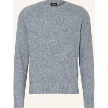 Pánský svetr Zegna Pánský Kašmírový Svetr Oasi, světle šedá / černošedá /...