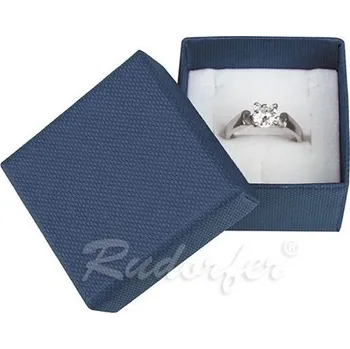 Dárková krabička Krabička na šperky SOFIA modrá, stříbrný prsteny