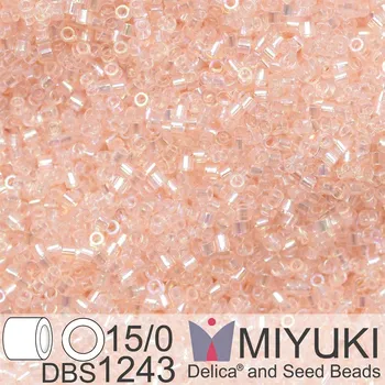 Korálek Korálky Miyuki Delica 15/0. Barva DBS 1243 Transparent Pink Mist AB. Balení 2g.