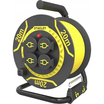 Napájecí kabel Prodlužovací Kabel bubnový Stanley 20 m 4 ks zásuvek černý