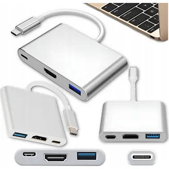 USB hub Adaptér USB-C na HDMI / USB A 3.0 + nabíjení