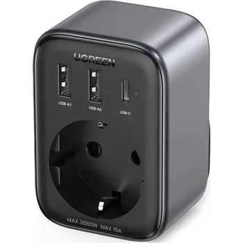 UGREEN 1x AC, 2x USB, 1x USB-C, 30W (90613) šedá
