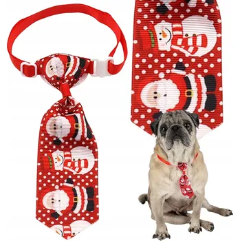 Vánoční dekorace Vánoční kravata pro psa Jasper - motiv Santa a sněhulák #1