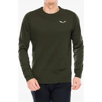 Pánské tričko Pánské trekingové triko s dlouhým rukávem Salewa Pedroc Dry, tmavě olivová, velikost 50/L